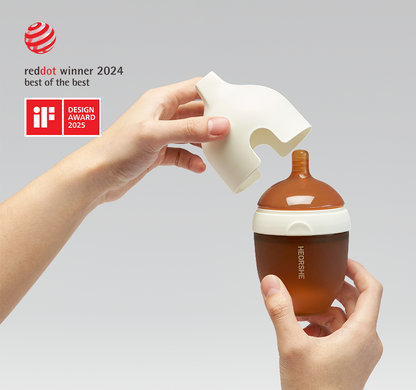 HEORSHE Ultra-Wide Neck Bottle – Calmer Feeds, Award-Winning Design